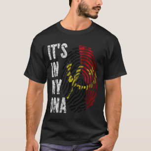 Camiseta É NO MEU DNA Angola Sinalizador Homens Mulheres Cr