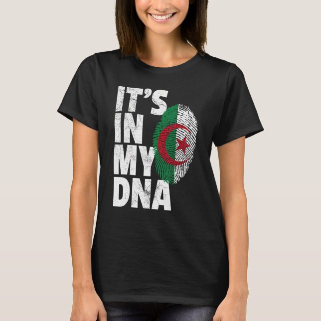 Camiseta É no meu Dna Argelina Argelina Homens Mulheres 1 (Frente)