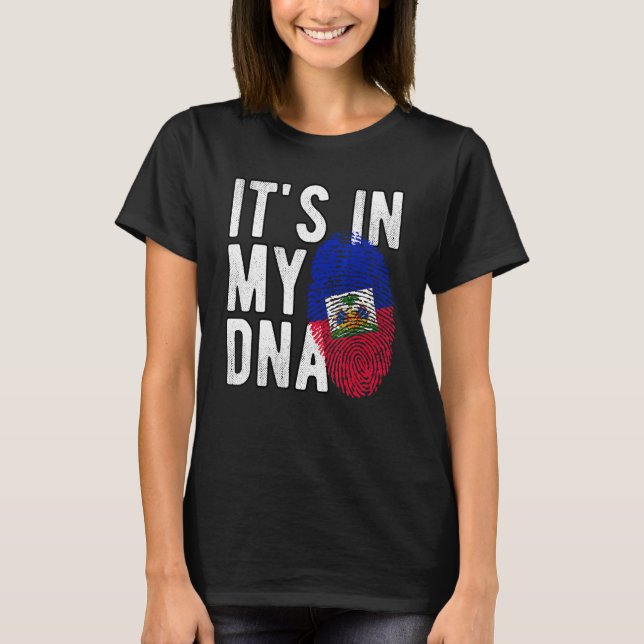 Camiseta É NO MEU DNA: Bandeira do Haiti (Frente)