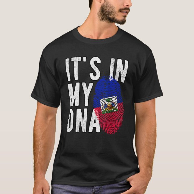 Camiseta É NO MEU DNA: Bandeira do Haiti (Frente)