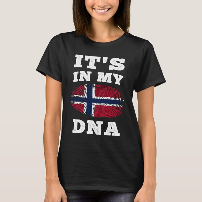 Camiseta É No Meu DNA, Bandeira Norueguesa (Frente)