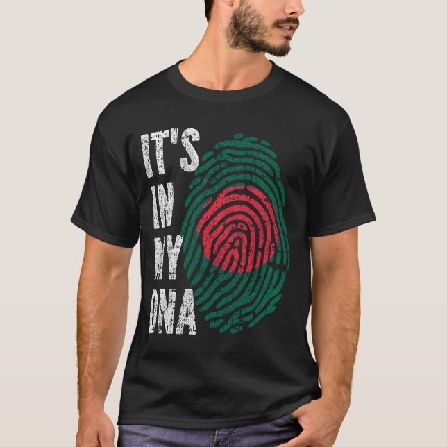 Camiseta É NO MEU DNA Bangladesh Flag Men Women Kids (Frente)