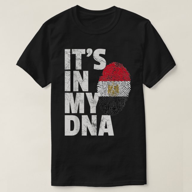Camiseta É NO MEU DNA, Egípcios, homens mulheres, crianças (Frente do Design)