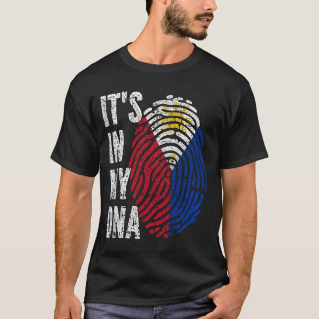 Camiseta É NO MEU DNA Filipinas Sinalizar Homens Mulheres C (Frente)
