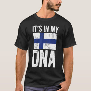 Camiseta É no meu Dna Finlândia Flag Country Finni