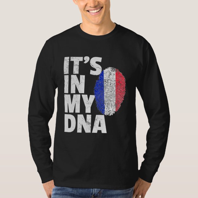 Camiseta É No Meu Dna França Bandeira Pride National Co (Frente)