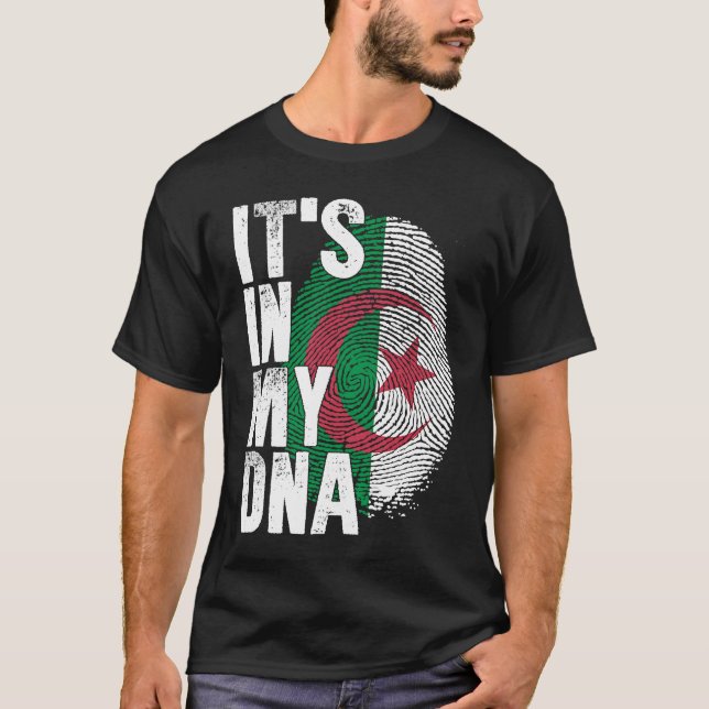 Camiseta É NO MEU DNA, Homens Argelinos, Argelina, O Primo  (Frente)