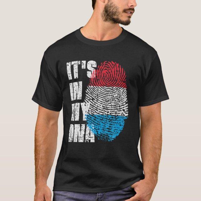 Camiseta É NO MEU DNA Luxemburgo Sinalizador Luxemburguês (Frente)