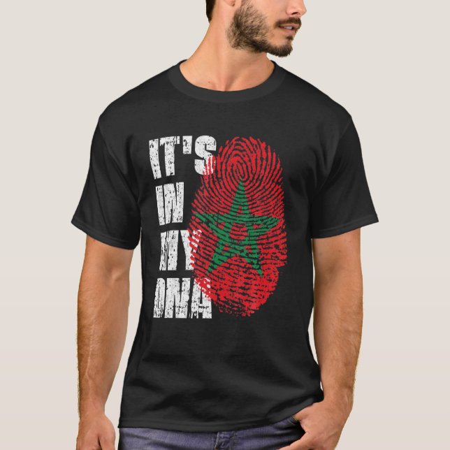 Camiseta É NO MEU DNA Marrocos Flag (Frente)