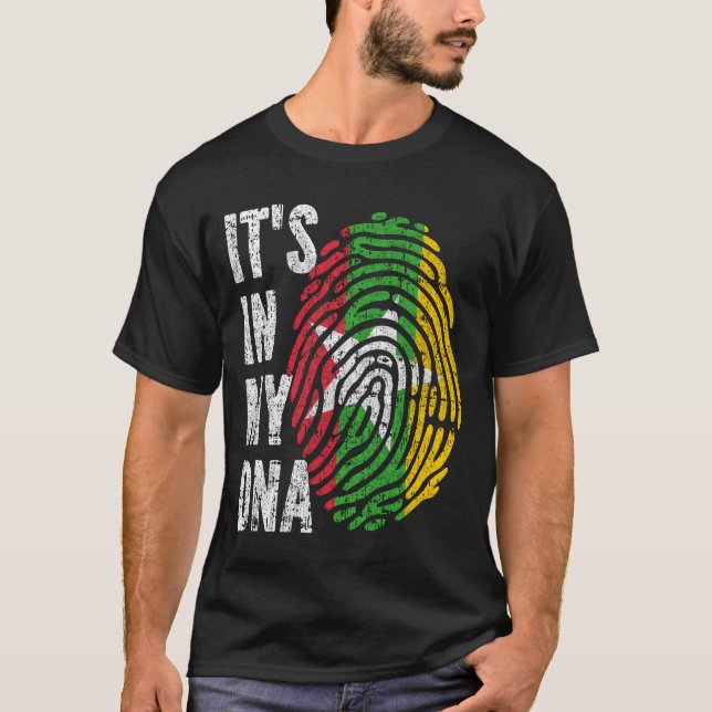 Camiseta É NO MEU DNA Myanmar, Burma Flag Men Mulheres Cria (Frente)