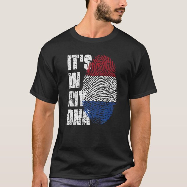 Camiseta É no meu Dna Netherlands Flag Dutch (Frente)