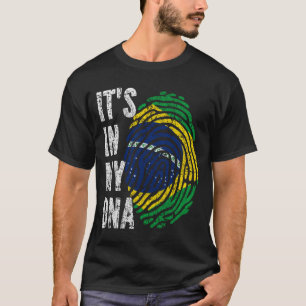 Camiseta É NO MEU DNA, O Brasil Pavilha Homens Mulheres Cri