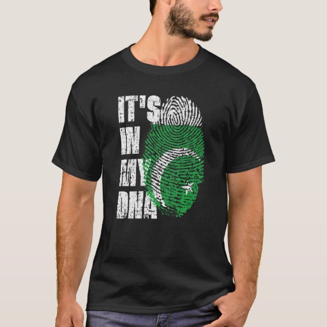 Camiseta É no meu Dna Pakistan Flag Pakistani (Frente)