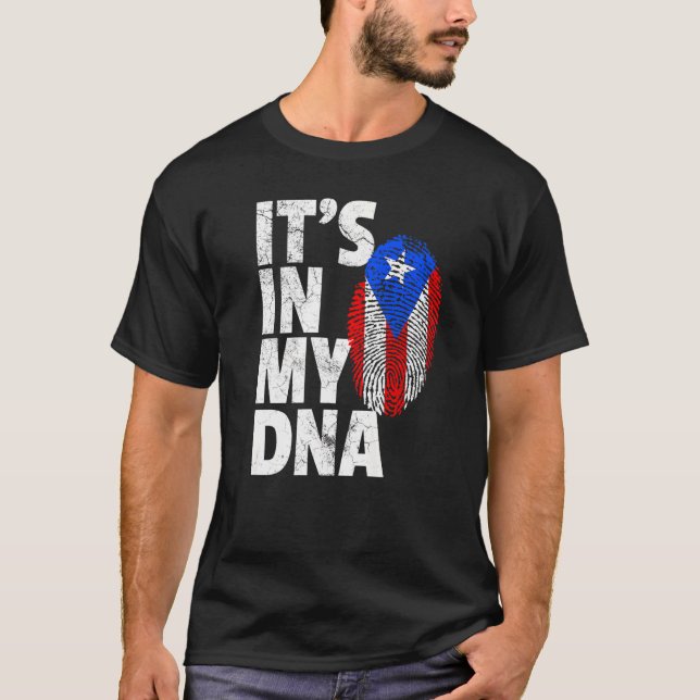 Camiseta É no meu Dna Porto Rico, mulheres moças (Frente)