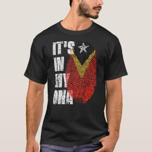 Camiseta É no meu Dna Timor Leste Bandeira de Timor Leste