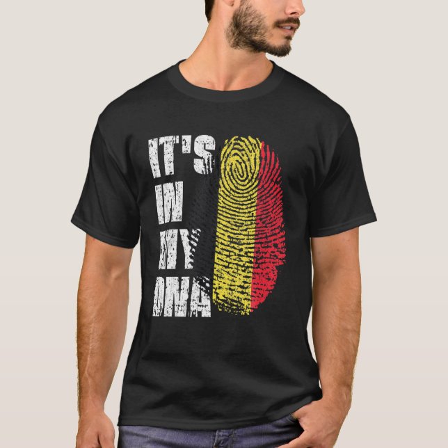 Camiseta É NO MY DNA Bélgica Flag (Frente)