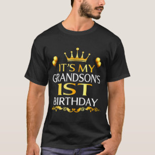 Camiseta É o 1º aniversário do meu neto Feliz Aniversário 1