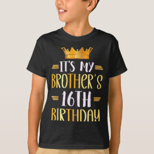 Camiseta É o 16º aniversário do meu irmão Feliz 16 anos