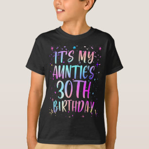 Camiseta É o 30º Aniversário da Minha Tia Colorido Feliz 30