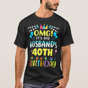 Camiseta É o 40º aniversário do meu marido, 40 anos doces