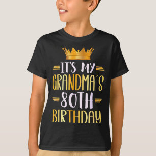Camiseta É o 80º aniversário da minha avó Feliz 80 anos _