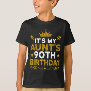 Camiseta É o 90º aniversário da minha tia Feliz aniversário