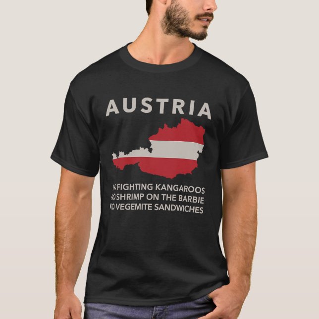 Camiseta É o Amo Austríaco Não é o País Europeu da Austráli (Frente)