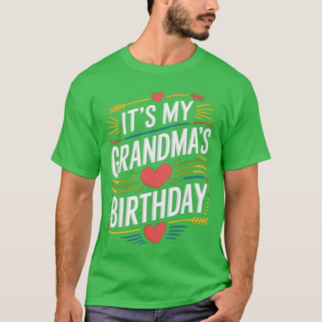 Camiseta É o aniversário da minha avó Design Boho Nostalgia (Frente)
