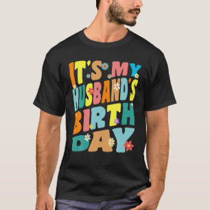 Camiseta É o aniversário do meu marido, Retro Vintage Women