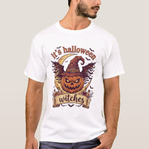 Camiseta É o chapéu de bruxa de abóbora de bruxas do Hallow