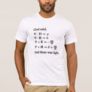 Camiseta E o deus disse, deixou lá ser luz