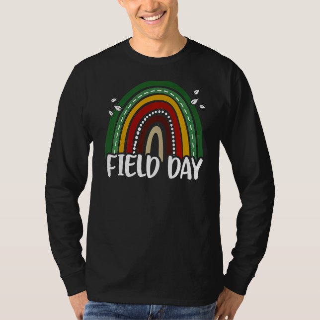 Camiseta É o Dia de Campo Vibes Jogos Arco-Íris para Profes (Frente)