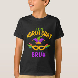 Camiseta É o Mardi Gras Bruh Carnival Party Mask Kids Men