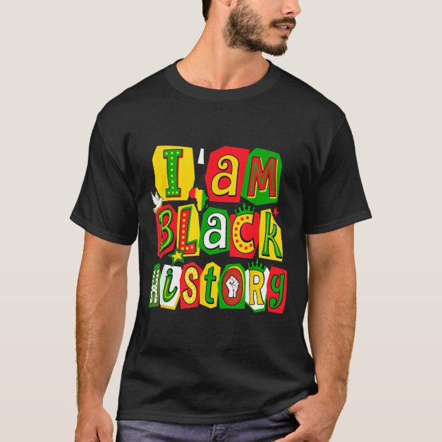 Camiseta É o Mês da História Negra Homens Negros Afro-Ameri (Frente)