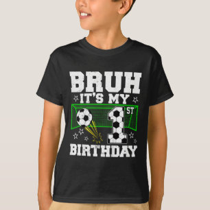 Camiseta É o meu 1º aniversário menino futebol 1 ano de ida