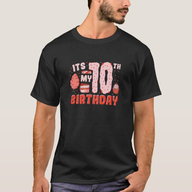 Camiseta É O Meu 10º Aniversário 10 Anos Meninas 10 Dígi Du (Frente)