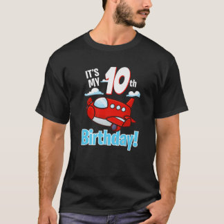 Camiseta É o meu 10º Aniversário, Avião de Brinquedos de Cu