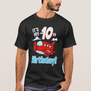 Camiseta É o meu 10º Aniversário, Avião de Brinquedos de Cu
