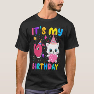 Camiseta É o meu 10º aniversário Garota Gata Feliz 10 anos