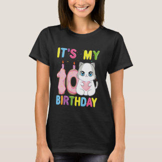Camiseta É o Meu 10º Aniversário Garota Gato Ragdoll de 10