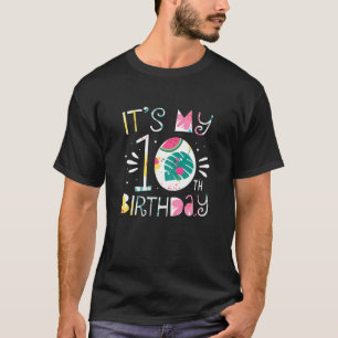 Camiseta É o meu 10º Aniversário Tropical Floral de 10 Anos