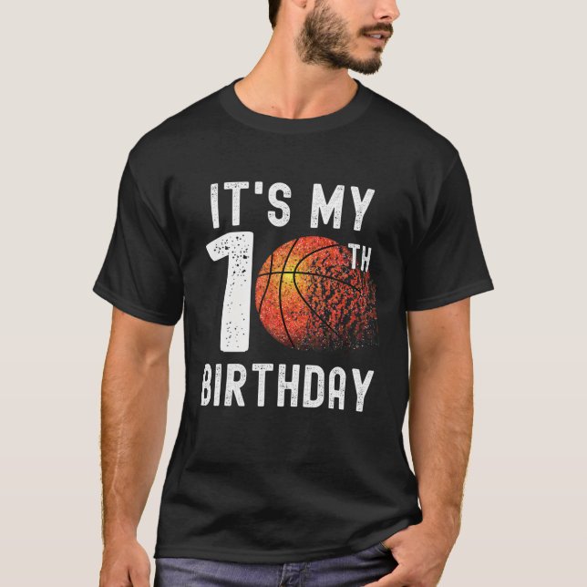 Camiseta É o meu 10º presente de basquete de aniversário (Frente)
