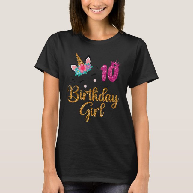 Camiseta É O Meu 10.º Aniversário De Unicórnio Para Toddler (Frente)
