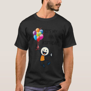 Camiseta É o meu 11º aniversário! Pessoa Feliz em Formato d