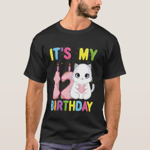 Camiseta É o Meu 12º Aniversário Menina Gato Ragdoll de 12
