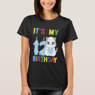 Camiseta É o Meu 12º Aniversário Rapaz Gato Ragdoll com 12