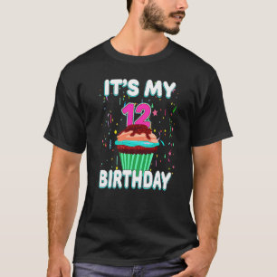 Camiseta É o meu 12 Aniversário Cupcake Doce de 12 Anos