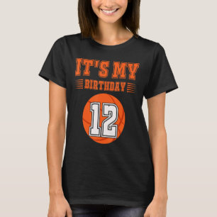 Camiseta É o meu 12 de Aniversário de 12 anos de basquete P