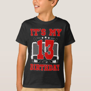 Camiseta É o Meu 13º Aniversário Tema de Hóquei no Gelo Fem