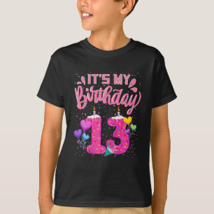 Camiseta É o meu 13 de aniversário de donut feliz aos 13 an